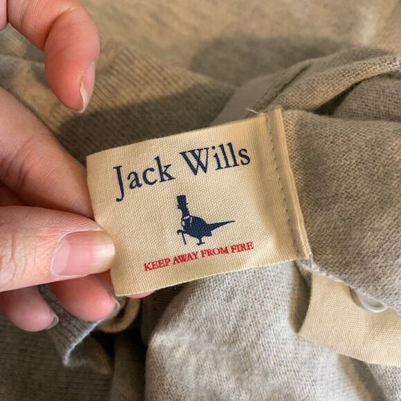 Jack Wills Cardigan Womens 8 Gray Cotton Button Front Lace Sleeve Sheer Panels - Picture 10 of 14